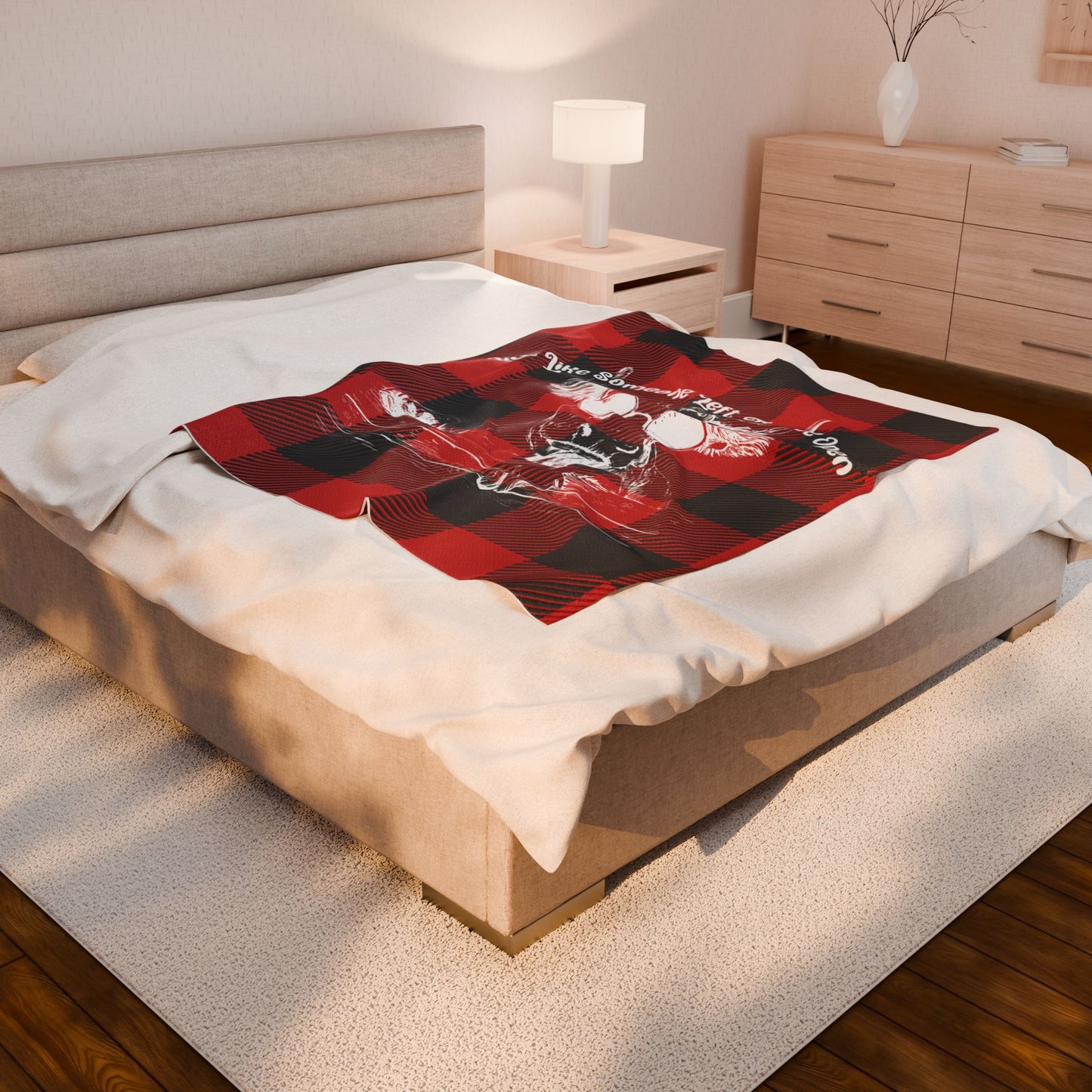 Buffalo Plaid Cow Velveteen Plush Blanket
