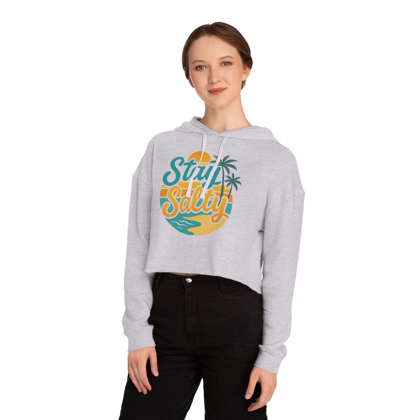 Women’s Cropped Hooded Sweatshirt - Stay Salty -