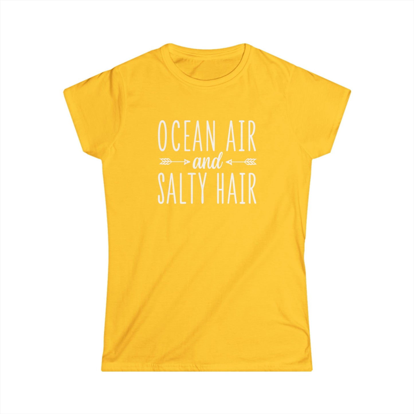 Women's Softstyle Tee Ocean Air and Salty Hair