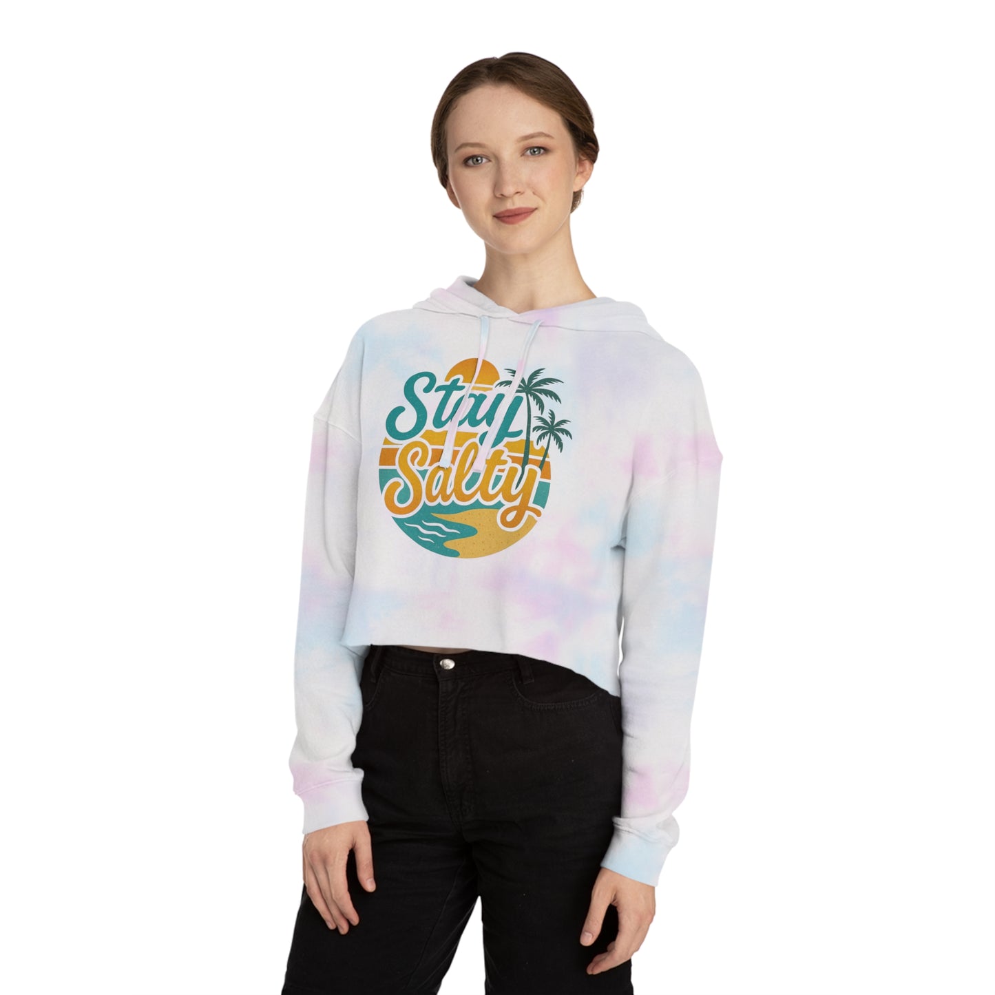 Women’s Cropped Hooded Sweatshirt - Stay Salty -
