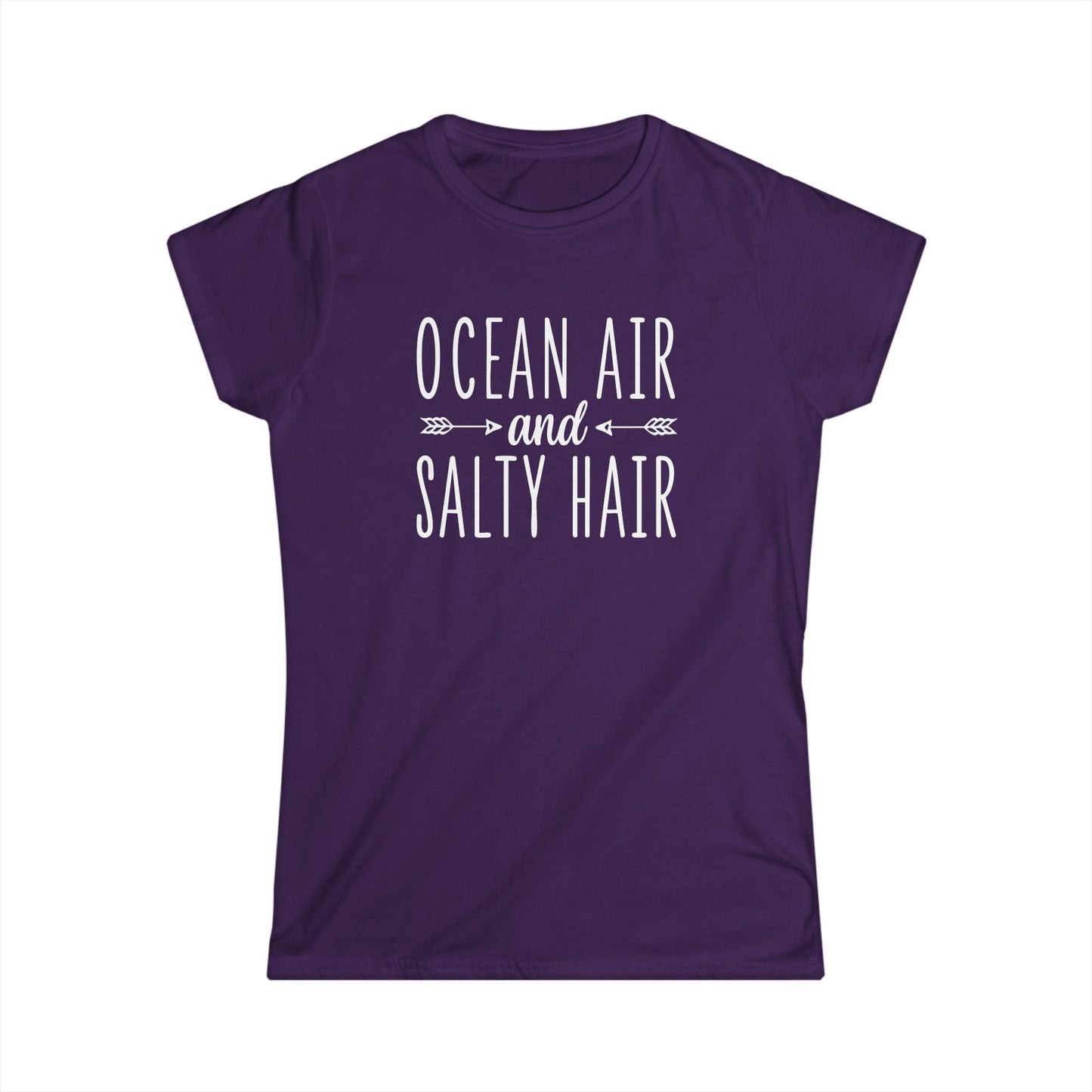 Women's Softstyle Tee Ocean Air and Salty Hair