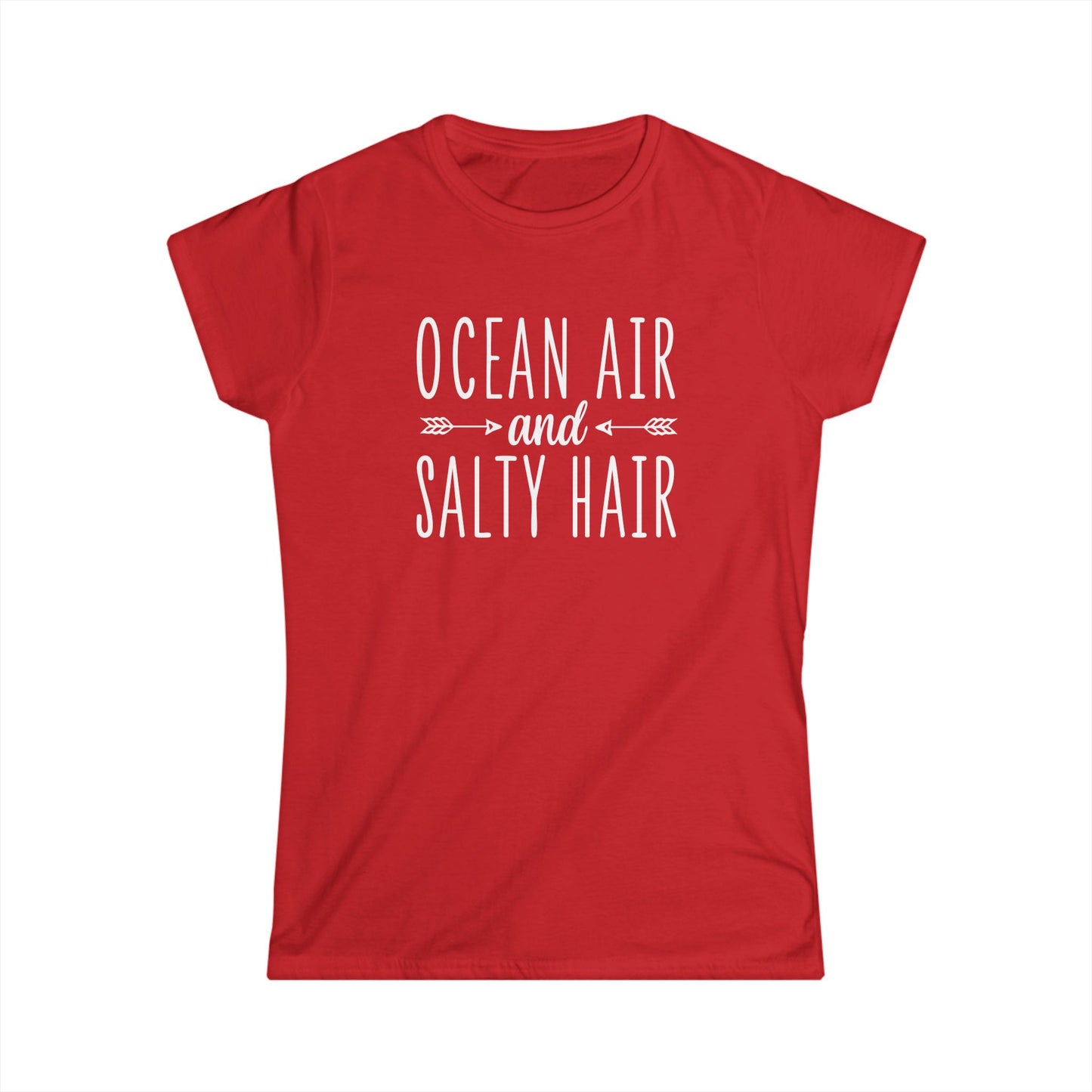 Women's Softstyle Tee Ocean Air and Salty Hair