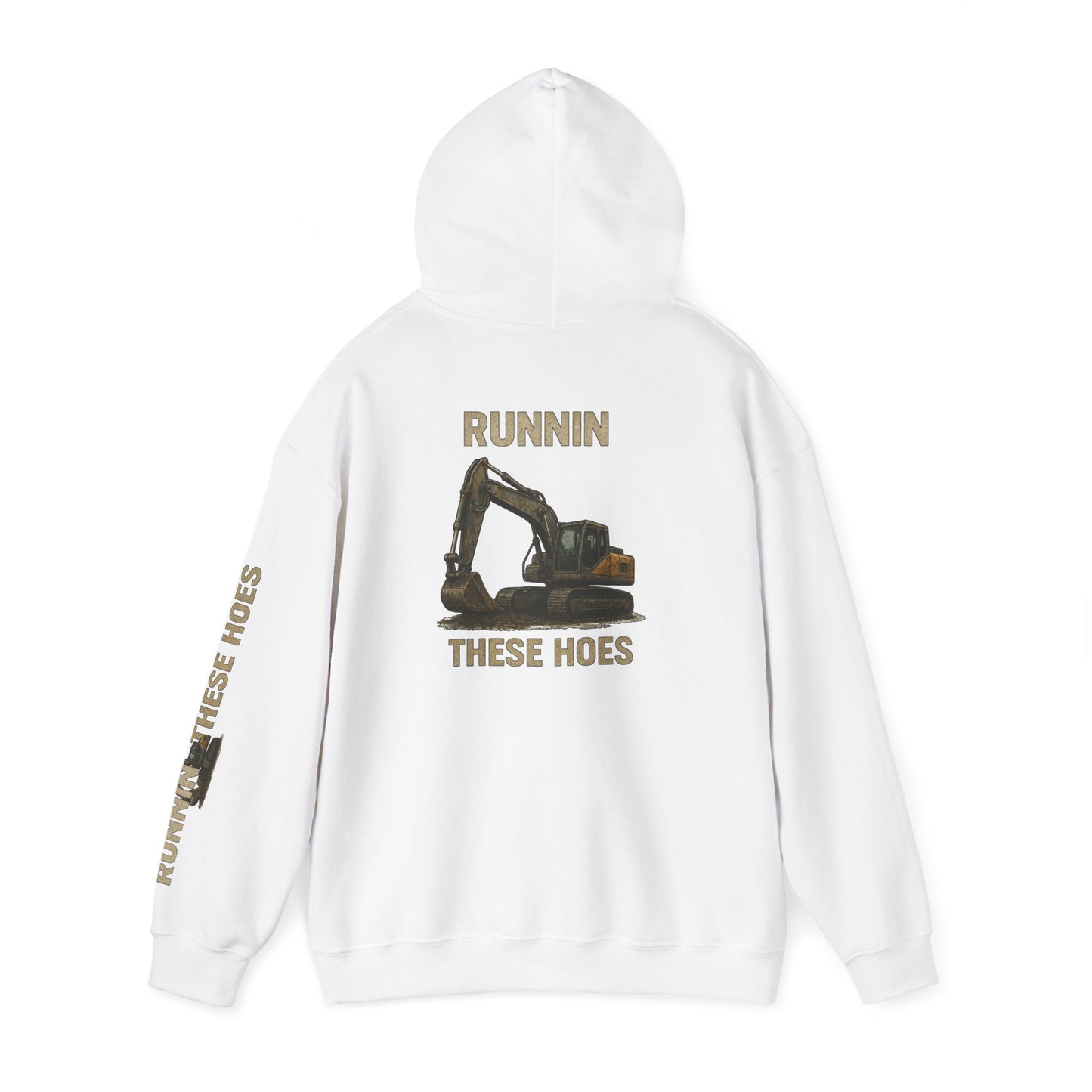 Running These Hoes Excavator Hoodie | Construction Graphic Hooded Sweatshirt