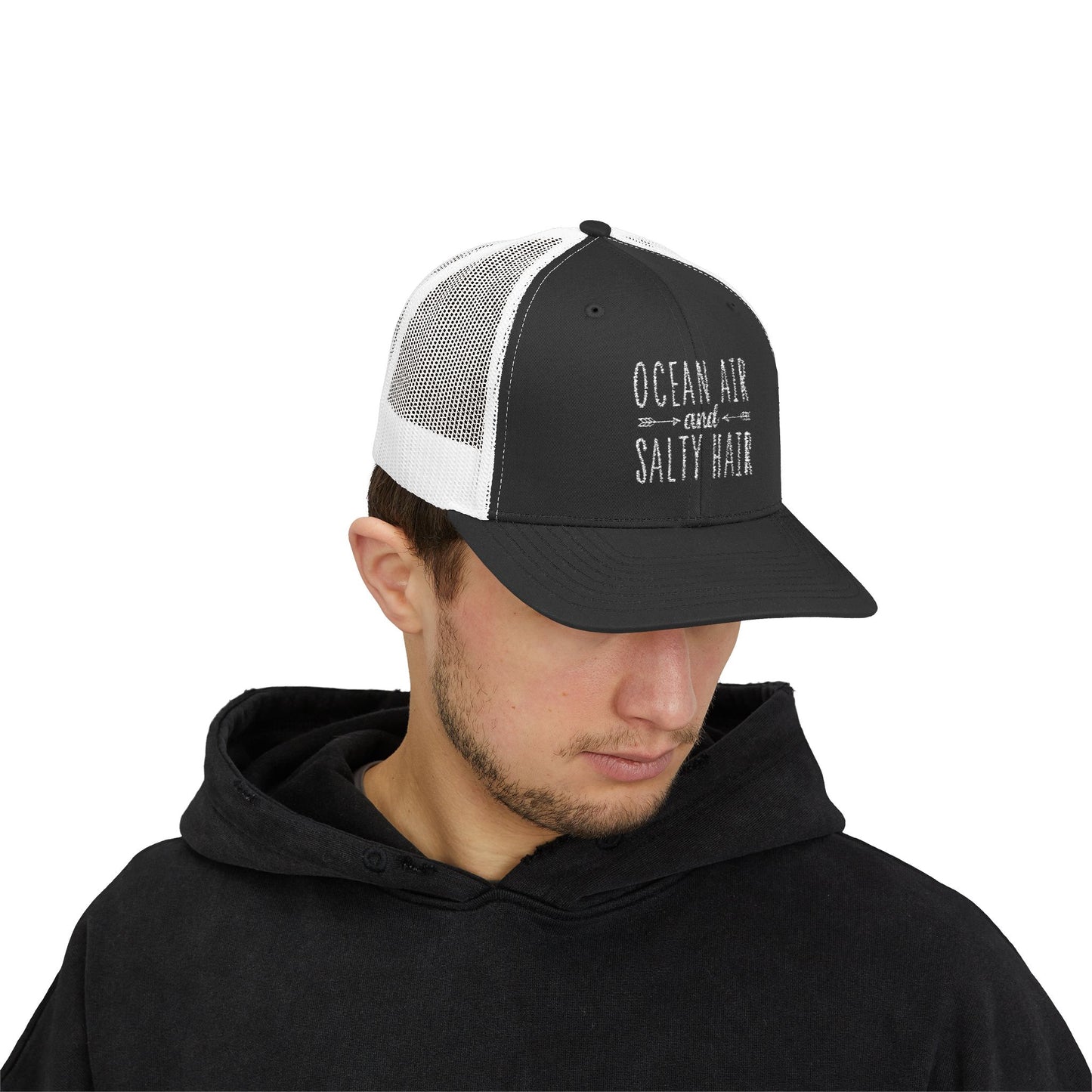 Snapback Trucker Cap -Ocean Air & Salty Hair-