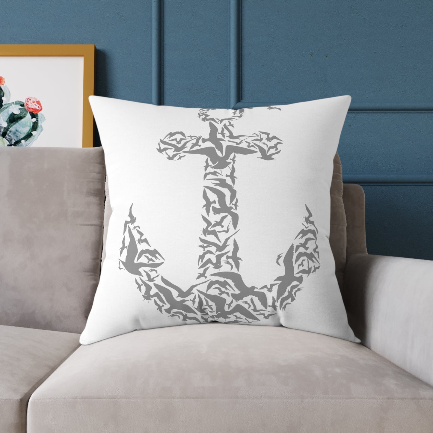 Nautical Anchor Throw Pillow