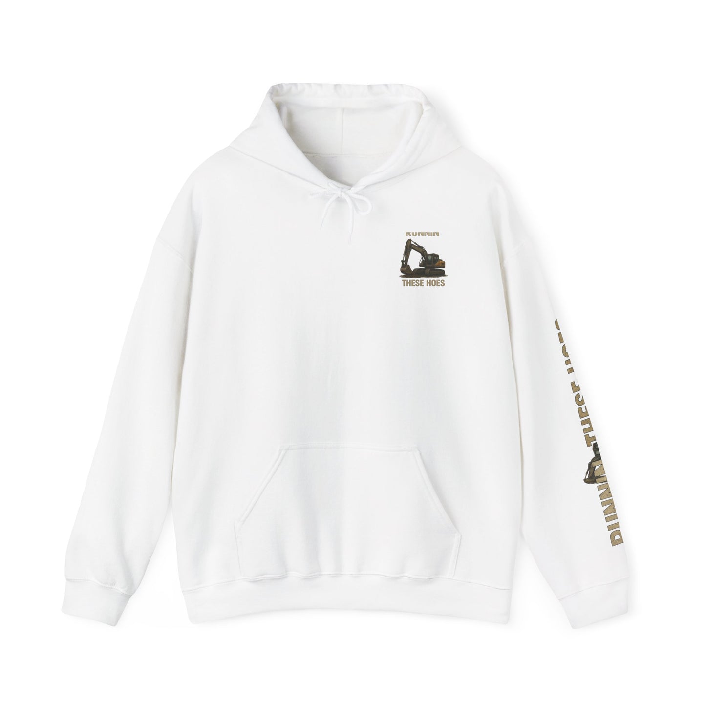 Running These Hoes Excavator Hoodie | Construction Graphic Hooded Sweatshirt