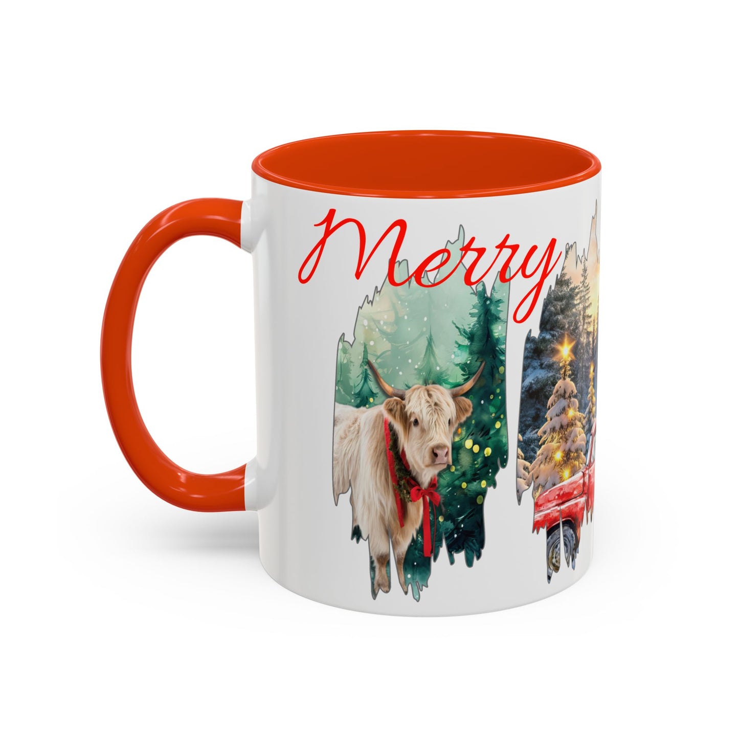 Christmas Collage Mug Highland cow (11oz/15oz)
