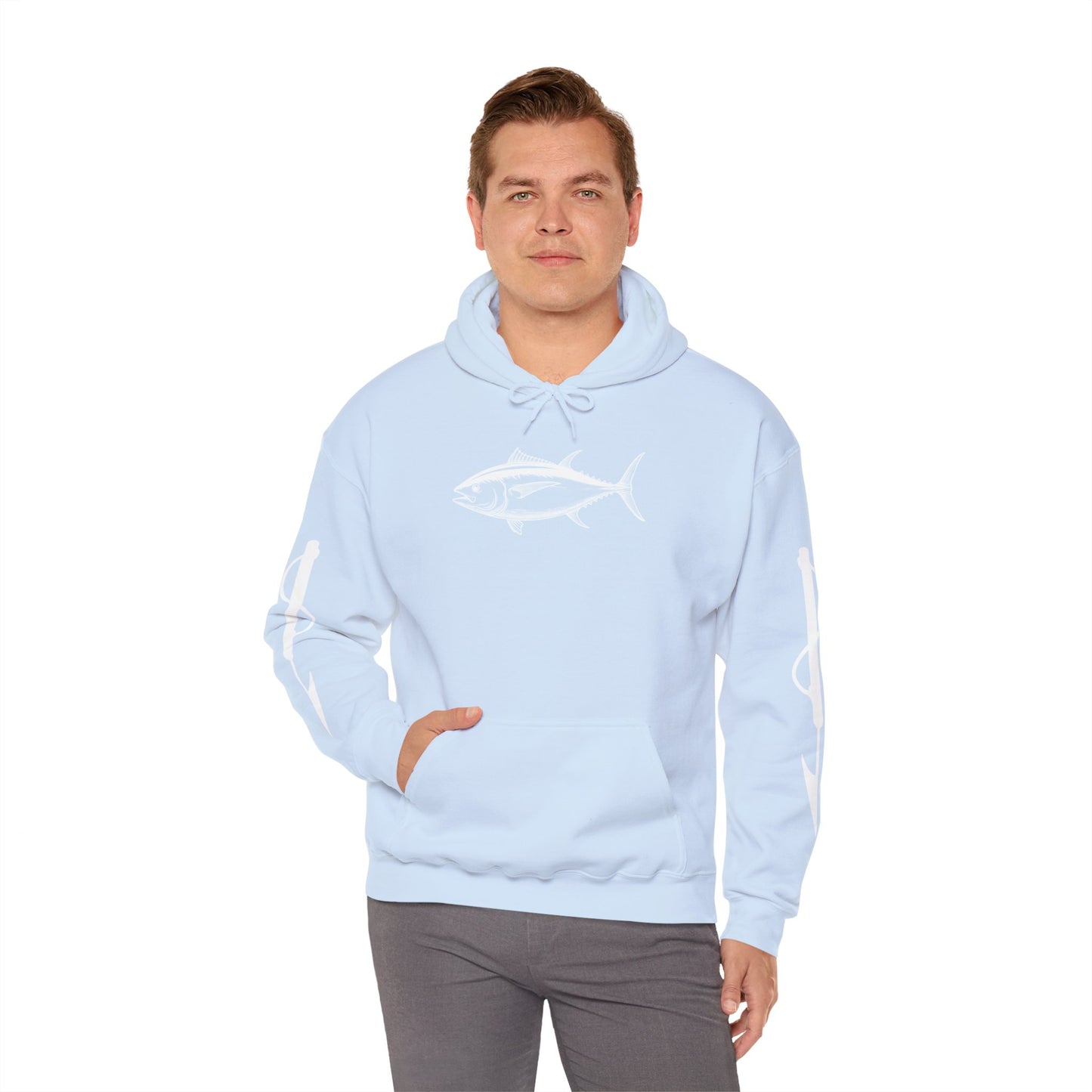 Vintage Tuna Illustration Fishing Hoodie