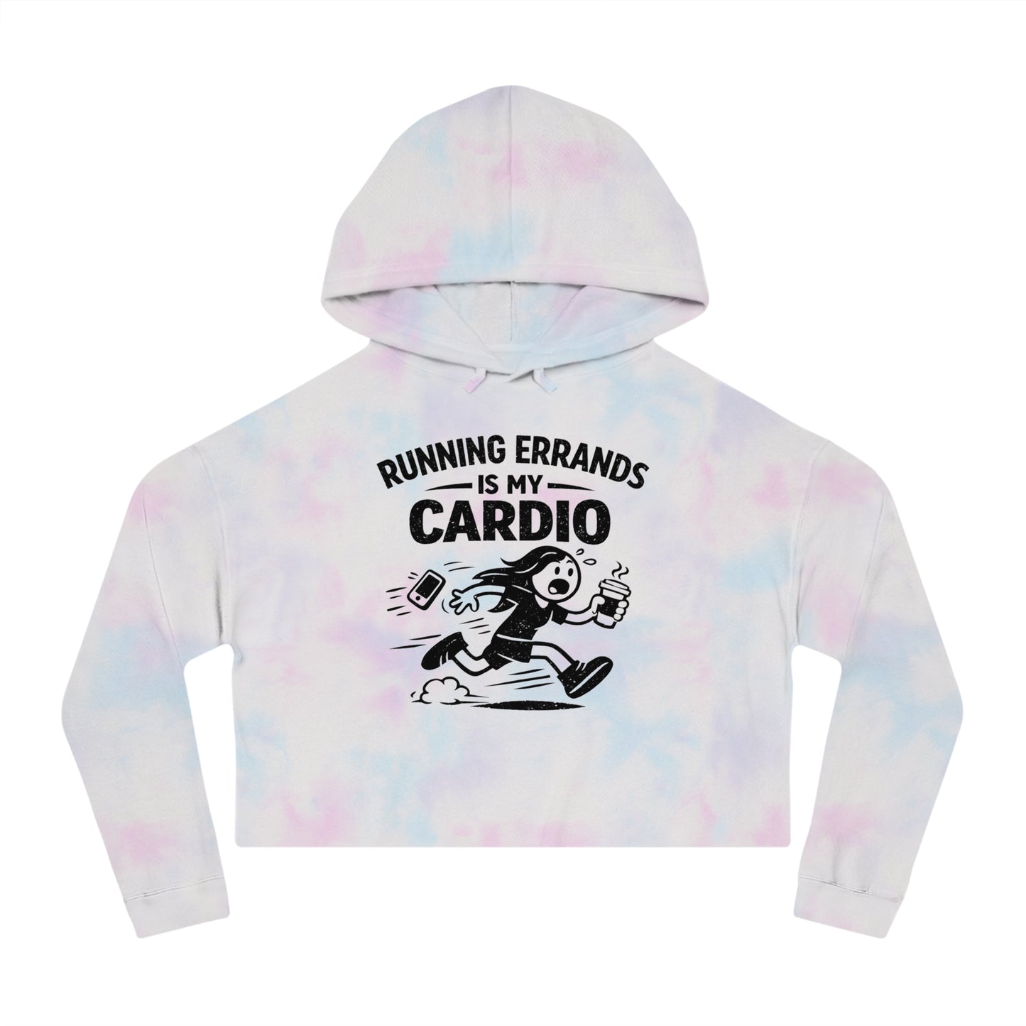 Running Errands Is My Cardio Cropped Hoodie | Funny Running Graphic