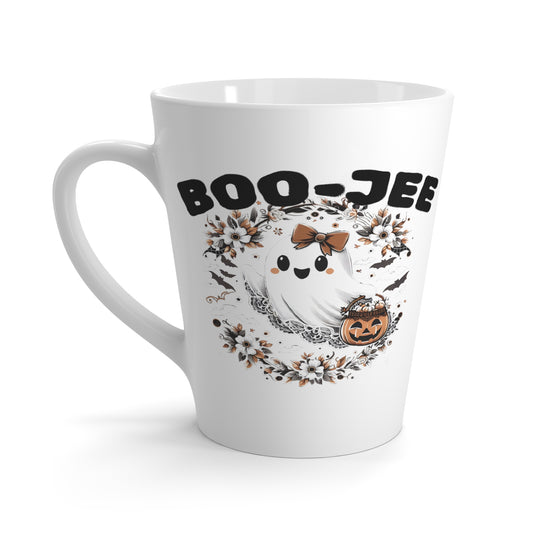 Halloween Latte Mug with Cute Ghost Design, Cozy Drinkware for Spooky Season, Fall Vibes, Unique Gift, Pumpkin Lovers