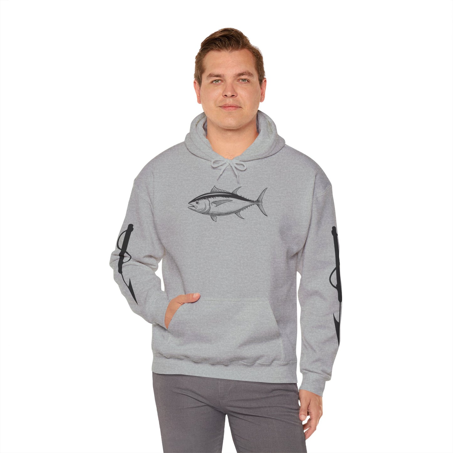 Vintage Tuna Illustration Fishing Hoodie