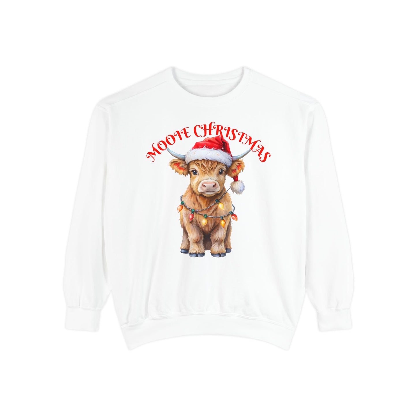 Christmas Cow Sweatshirt — "Mooie Christmas" Cute Holiday Crewneck