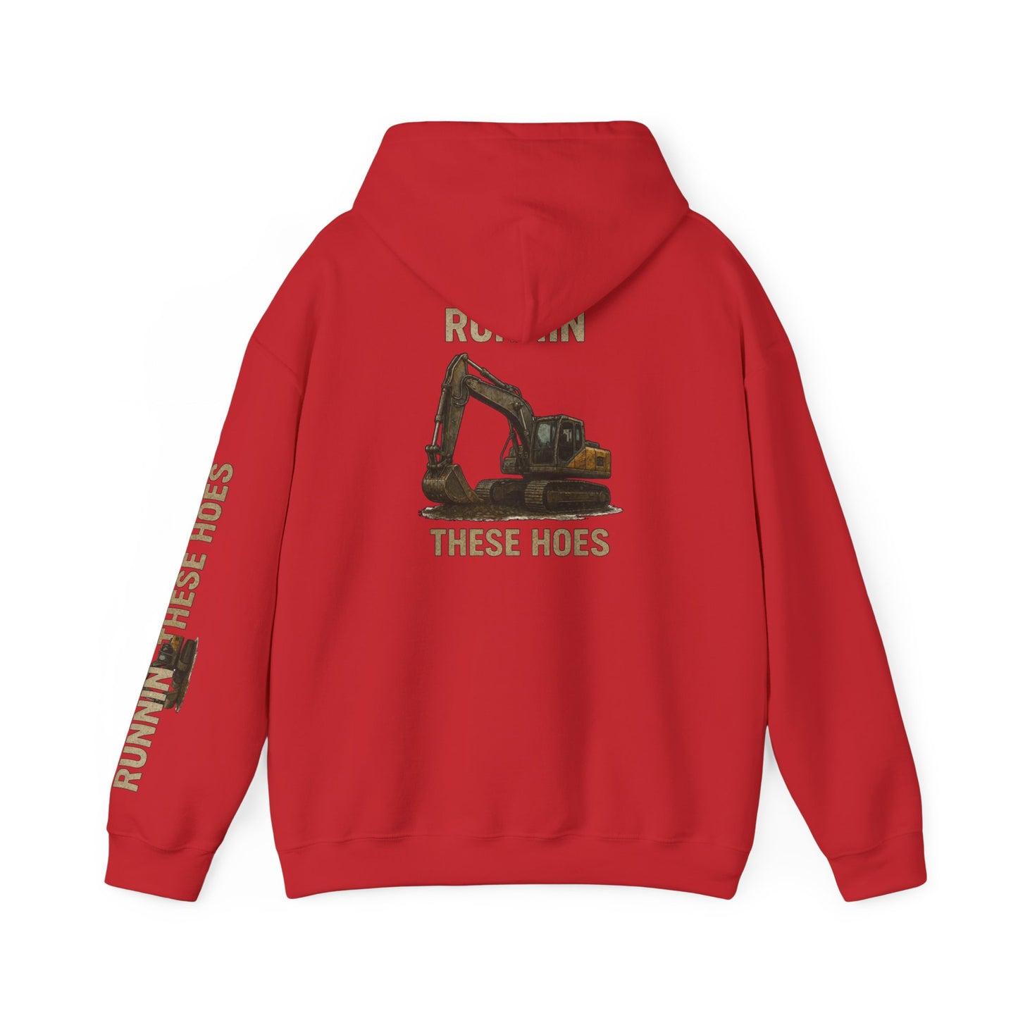 Running These Hoes Excavator Hoodie | Construction Graphic Hooded Sweatshirt
