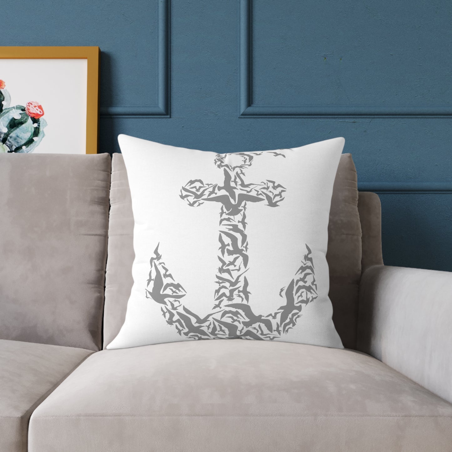 Nautical Anchor Throw Pillow