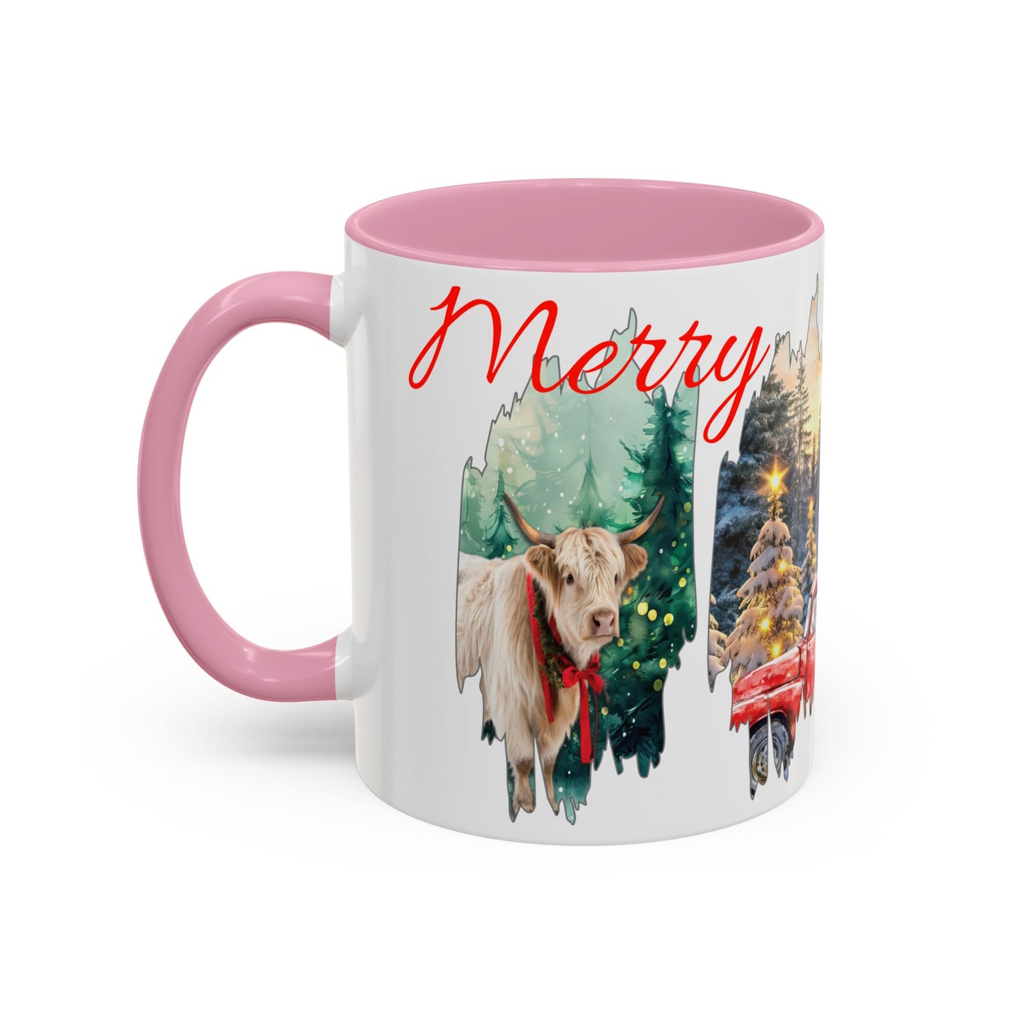 Christmas Collage Mug Highland cow (11oz/15oz)
