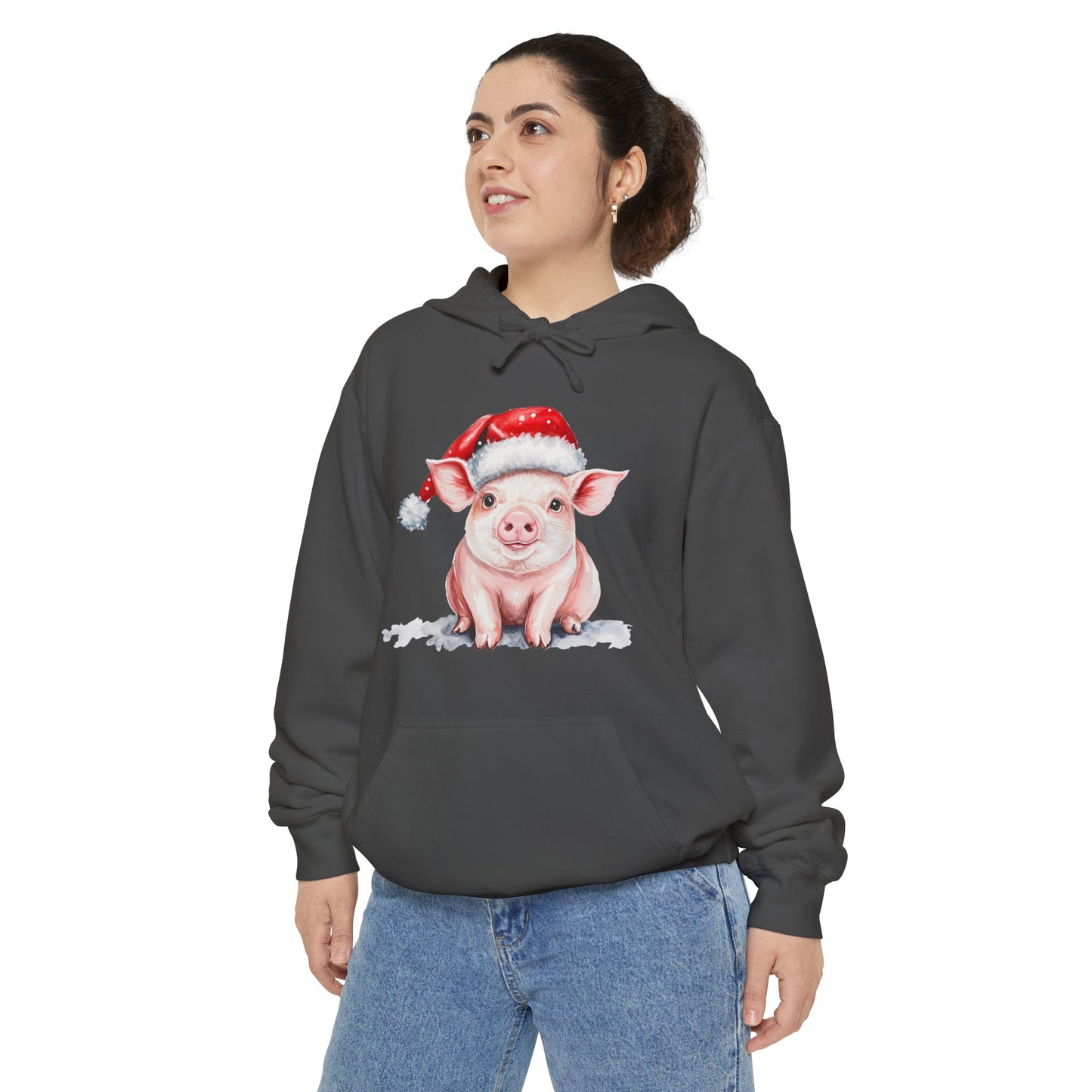 Cozy Christmas Pig  Hoodie | Holiday Gift, Funny Hoodie, Animal Lover Gift, Winter Wear, Cute Christmas Sweatshirt