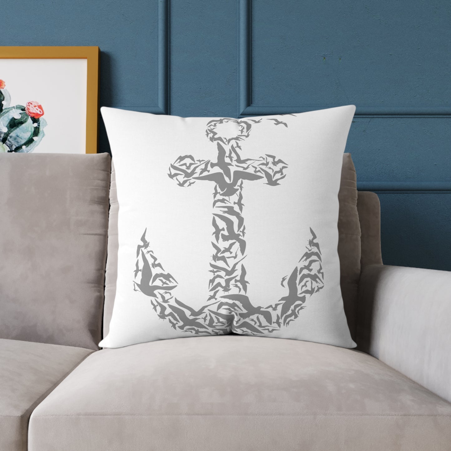 Nautical Anchor Throw Pillow