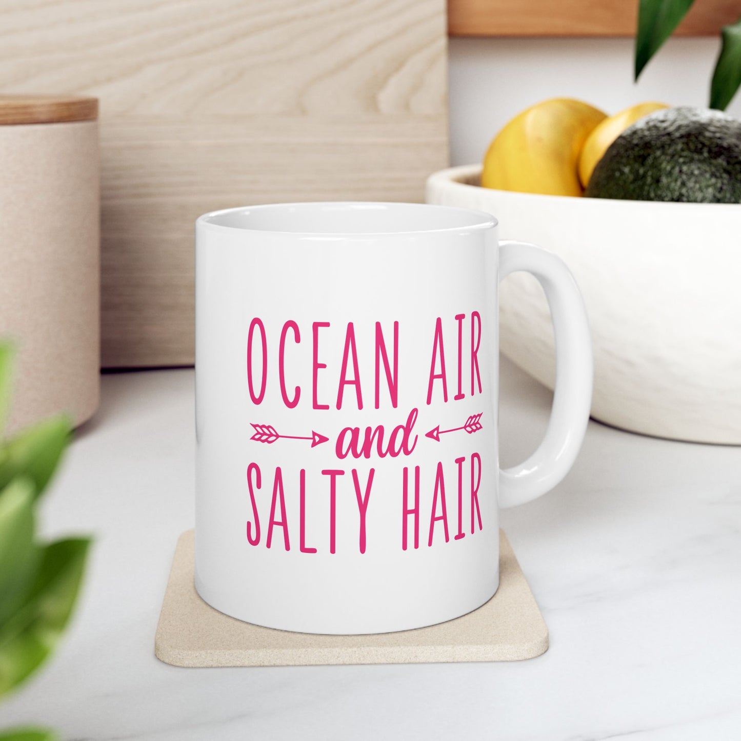 Beach Vibes Ceramic Mug - Ocean Air Salty Hair -