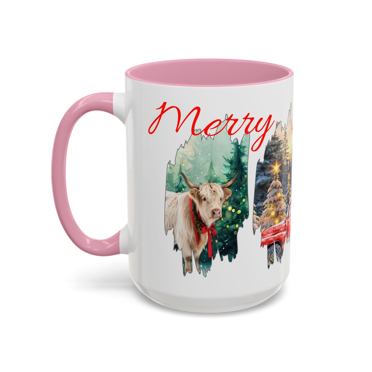 Christmas Collage Mug Highland cow (11oz/15oz)