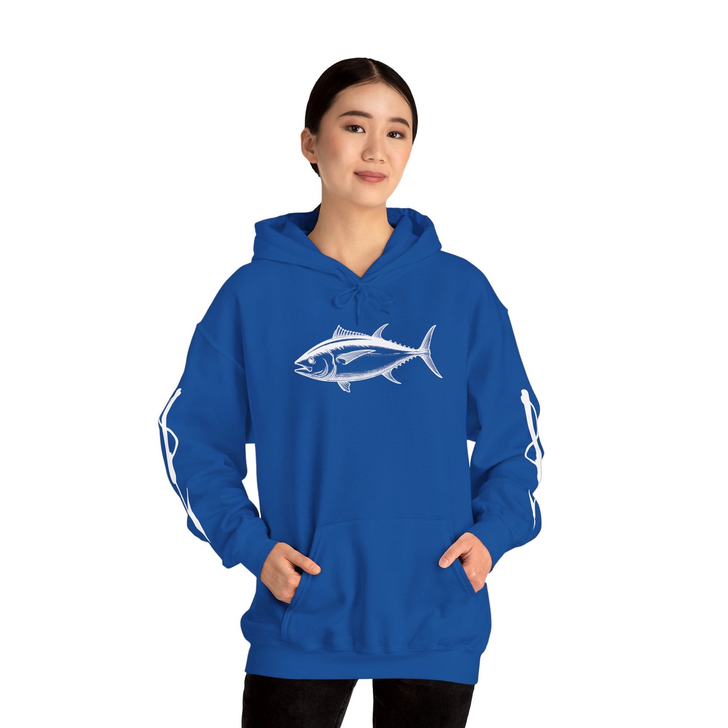 Vintage Tuna Illustration Fishing Hoodie