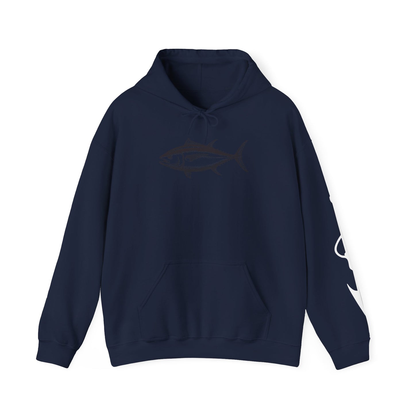 Vintage Tuna Illustration Fishing Hoodie