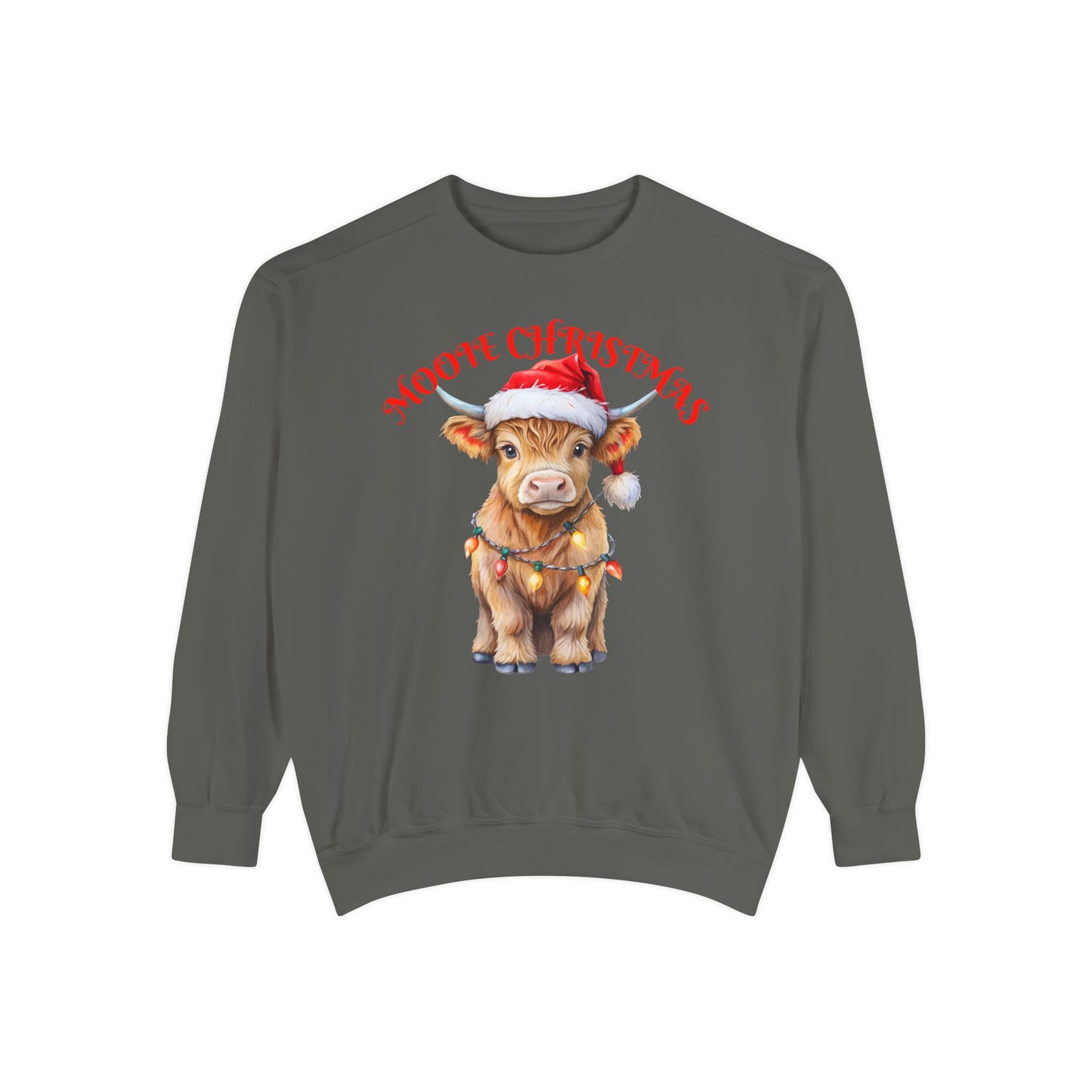 Christmas Cow Sweatshirt — "Mooie Christmas" Cute Holiday Crewneck