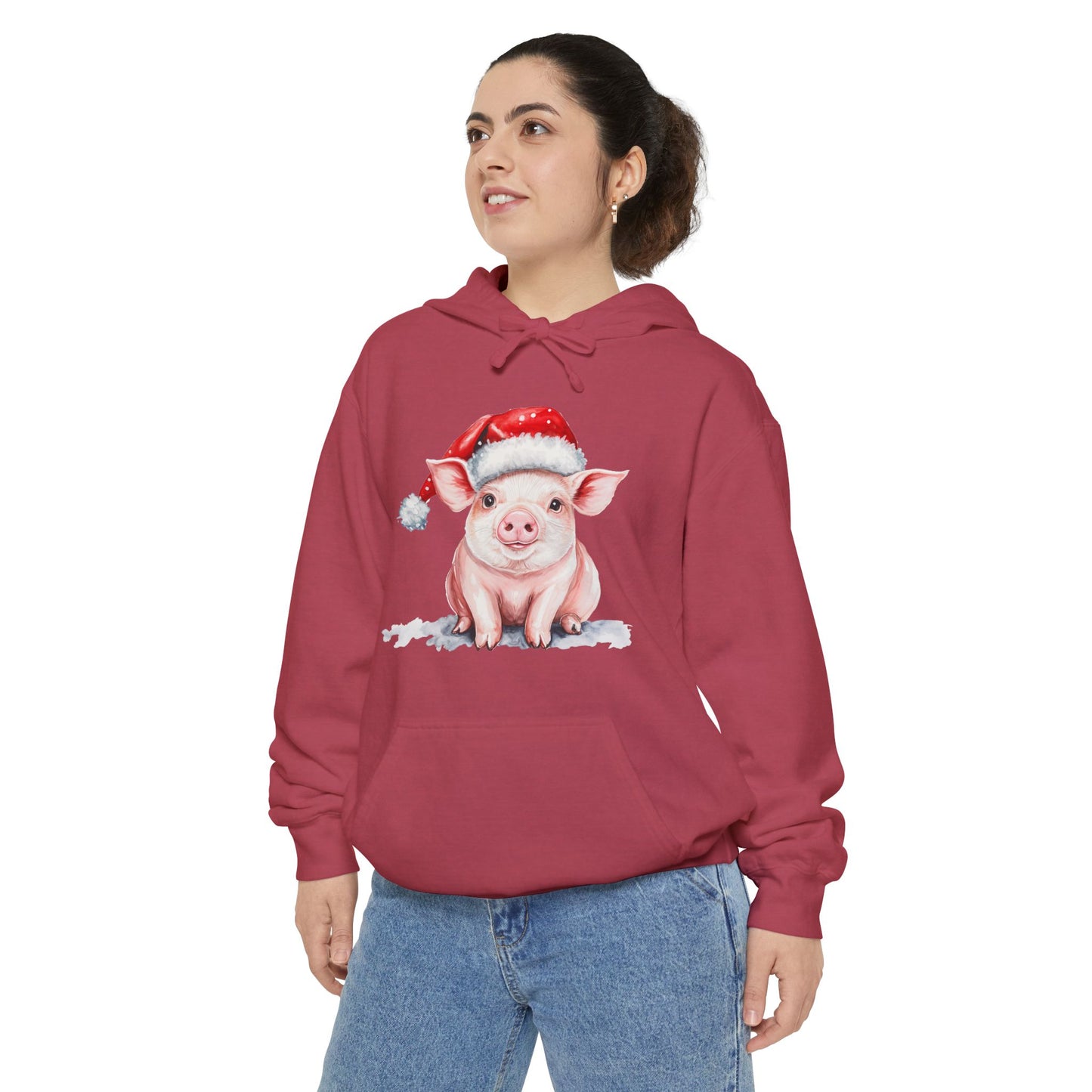 Cozy Christmas Pig  Hoodie | Holiday Gift, Funny Hoodie, Animal Lover Gift, Winter Wear, Cute Christmas Sweatshirt