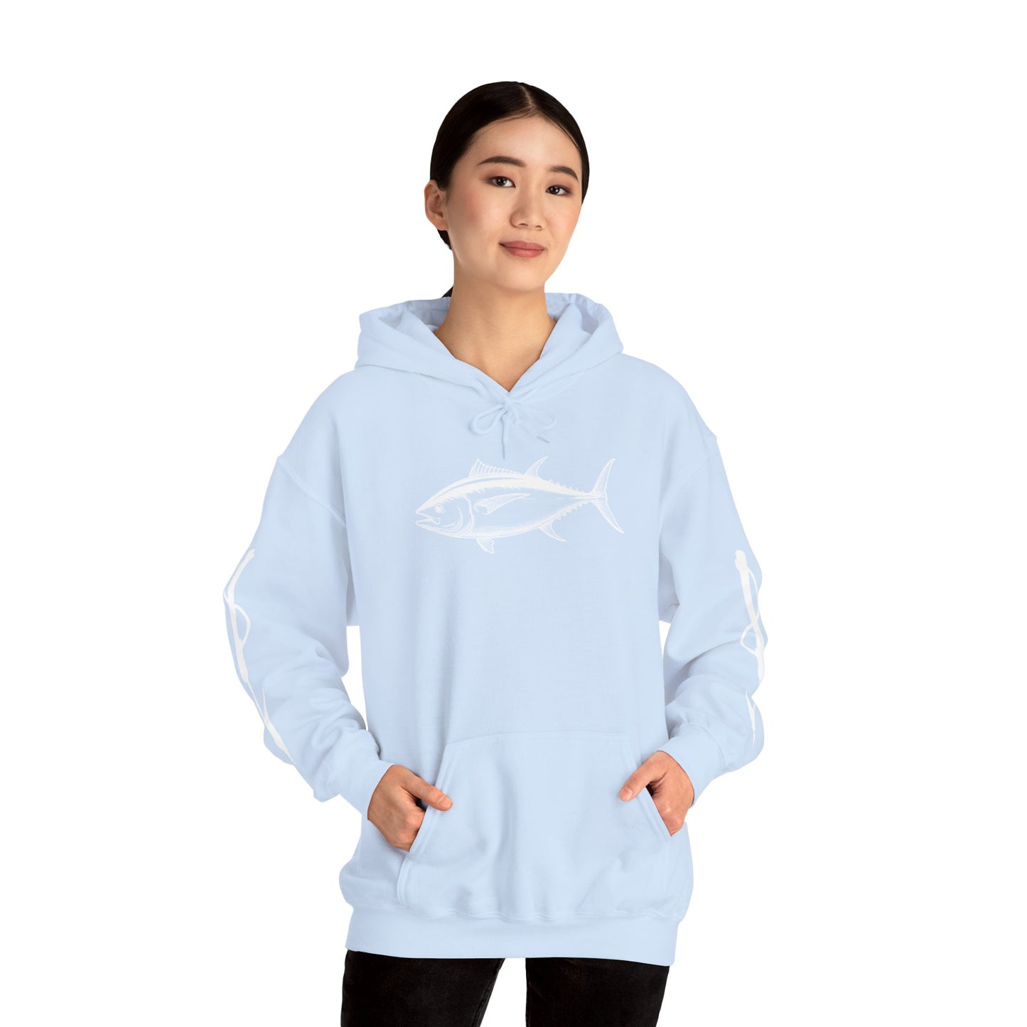 Vintage Tuna Illustration Fishing Hoodie