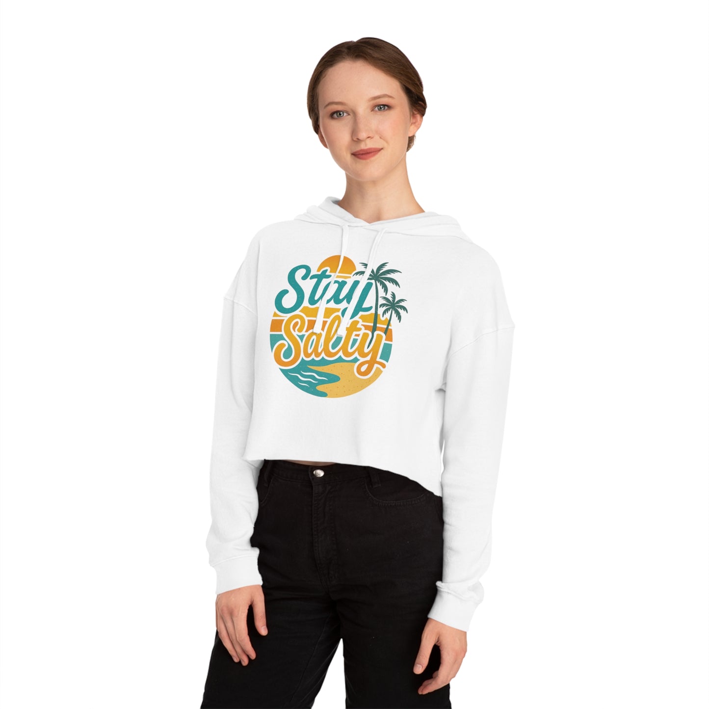 Women’s Cropped Hooded Sweatshirt - Stay Salty -