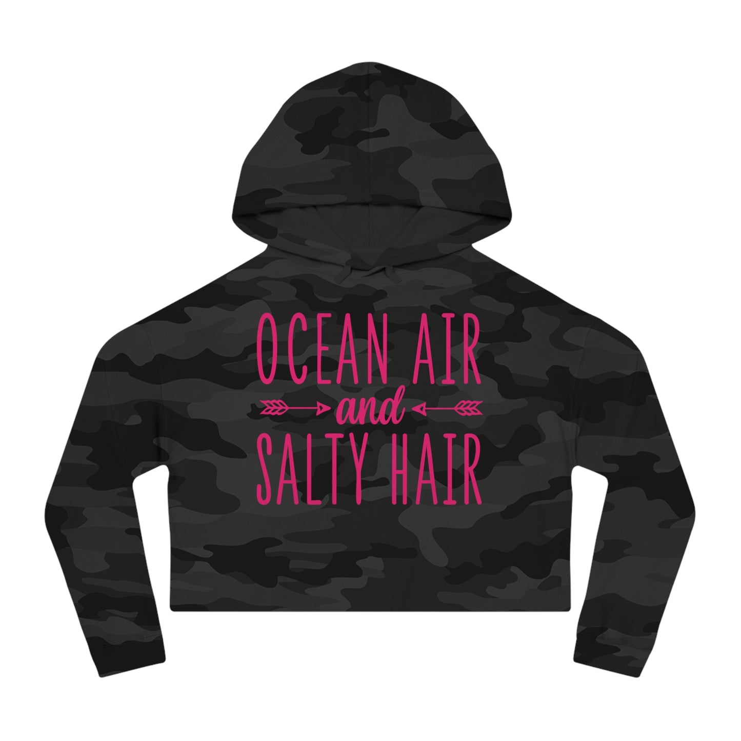 Woman's Cropped Hoodie - Ocean Air and Salty Hair -