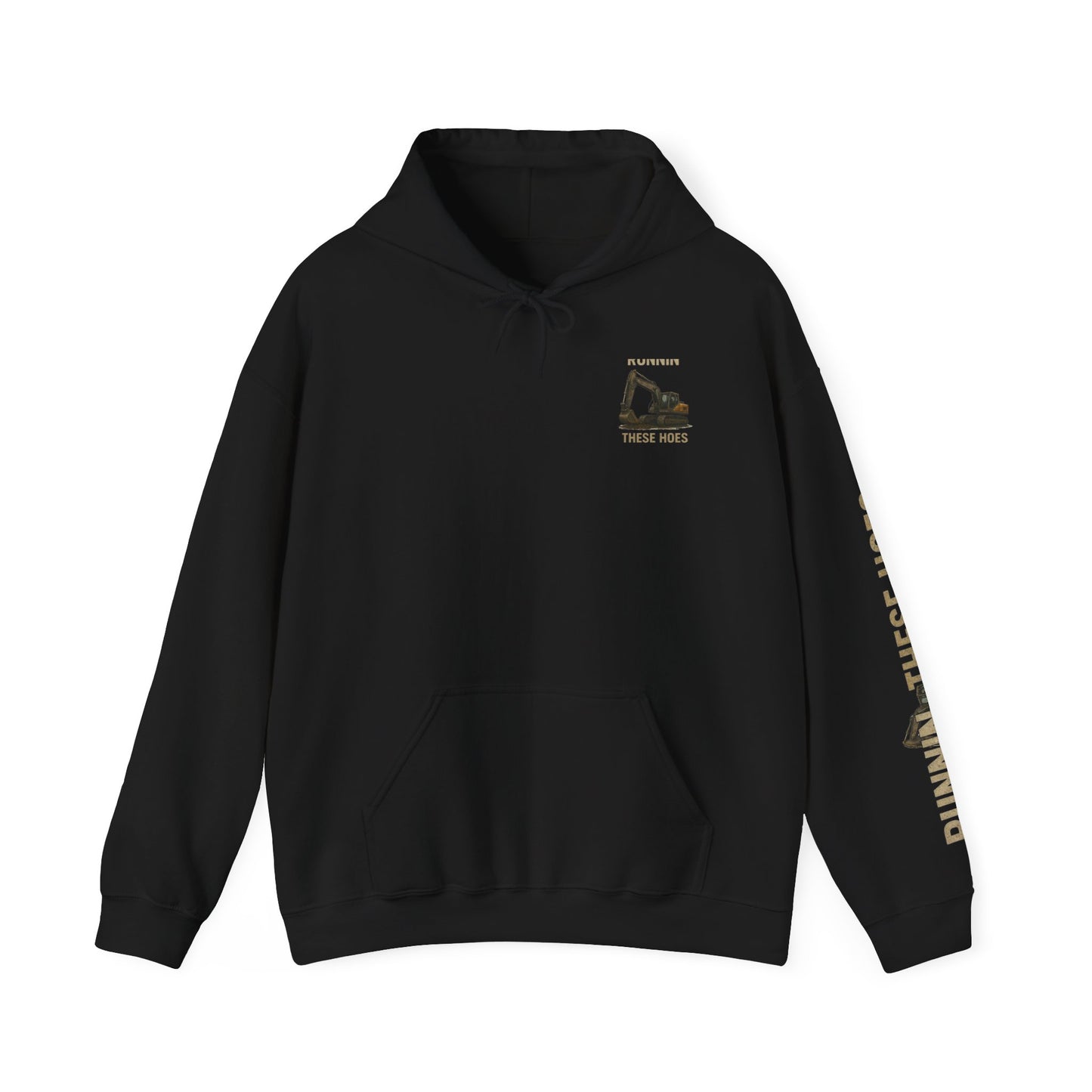 Running These Hoes Excavator Hoodie | Construction Graphic Hooded Sweatshirt
