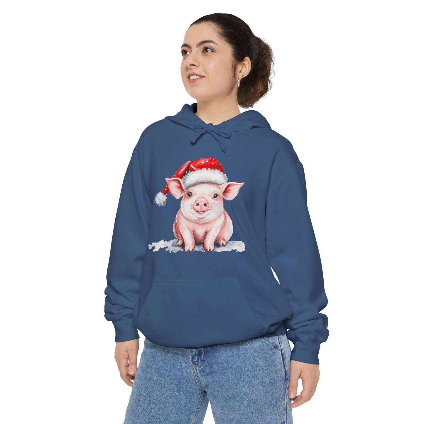 Cozy Christmas Pig  Hoodie | Holiday Gift, Funny Hoodie, Animal Lover Gift, Winter Wear, Cute Christmas Sweatshirt