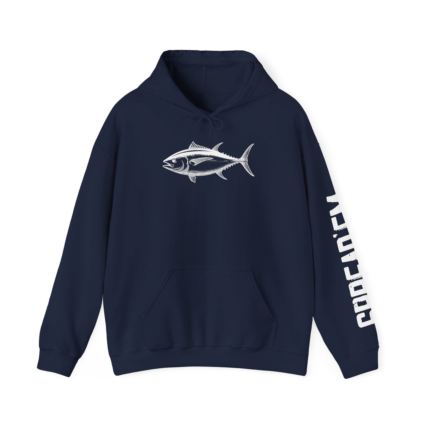 Tuna Fish Hoodie — 'SPREAD 'EM' Fishing Graphic Pullover