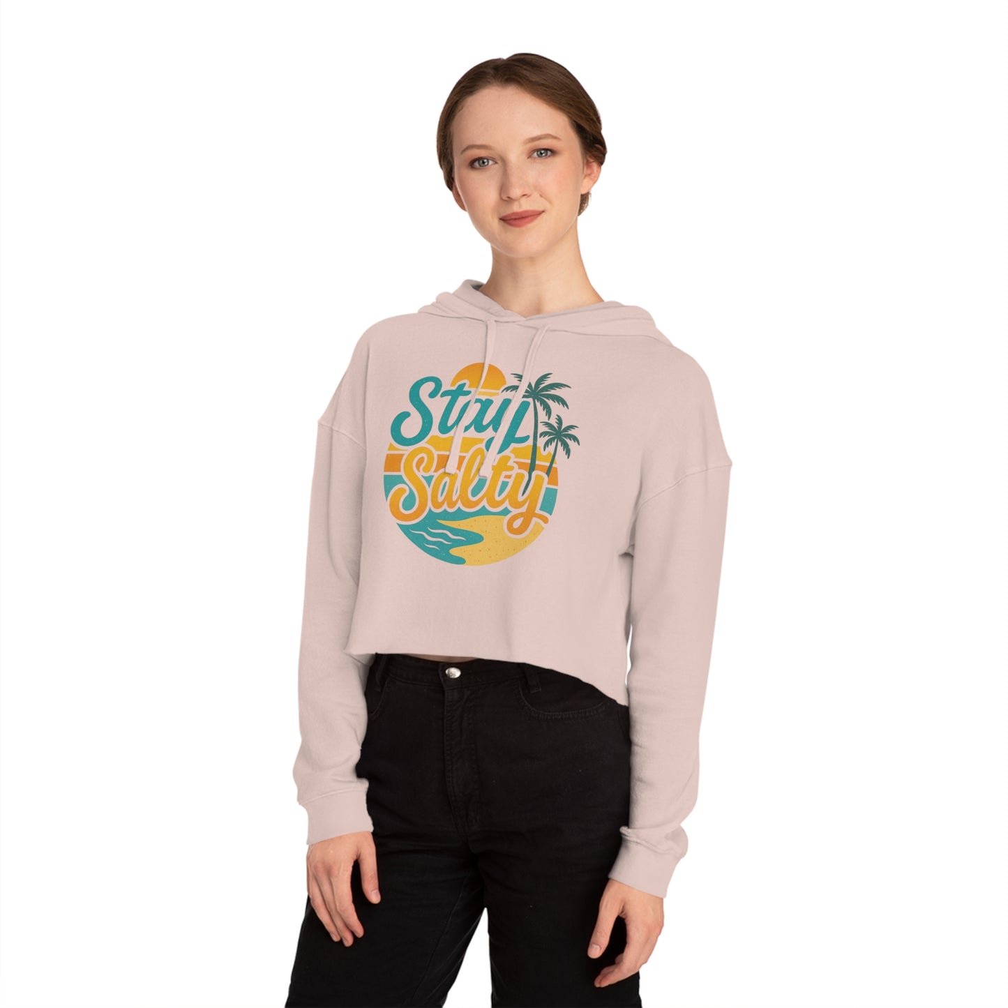 Women’s Cropped Hooded Sweatshirt - Stay Salty -