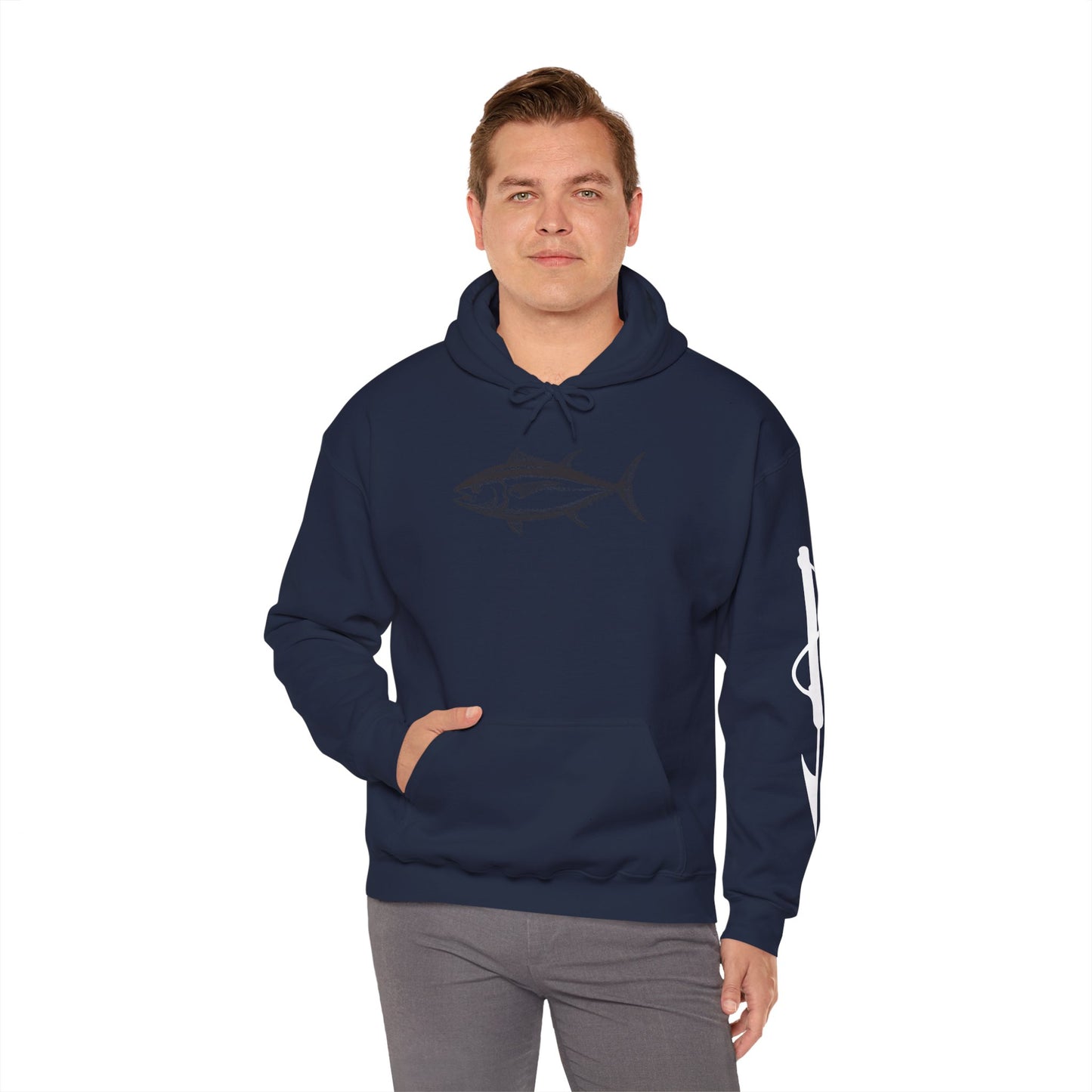 Vintage Tuna Illustration Fishing Hoodie
