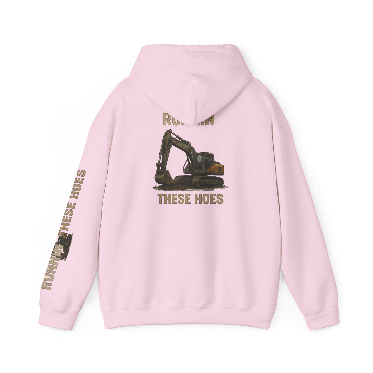 Running These Hoes Excavator Hoodie | Construction Graphic Hooded Sweatshirt