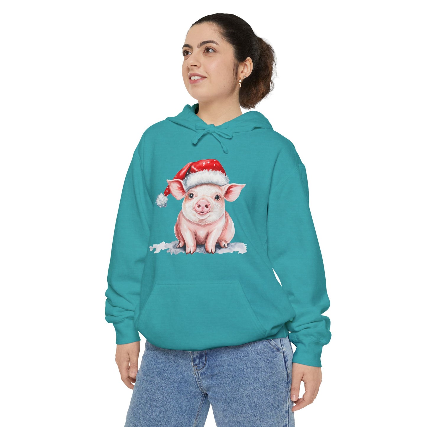 Cozy Christmas Pig  Hoodie | Holiday Gift, Funny Hoodie, Animal Lover Gift, Winter Wear, Cute Christmas Sweatshirt