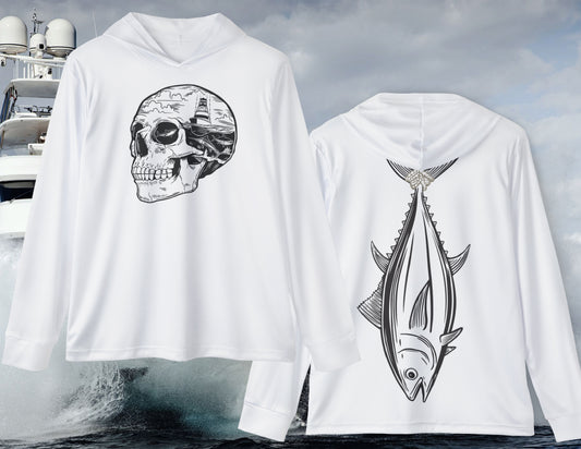 Skull & Tuna Men's UPF 50 Hoodie, Fishing Apparel, Outdoor Hoodie,