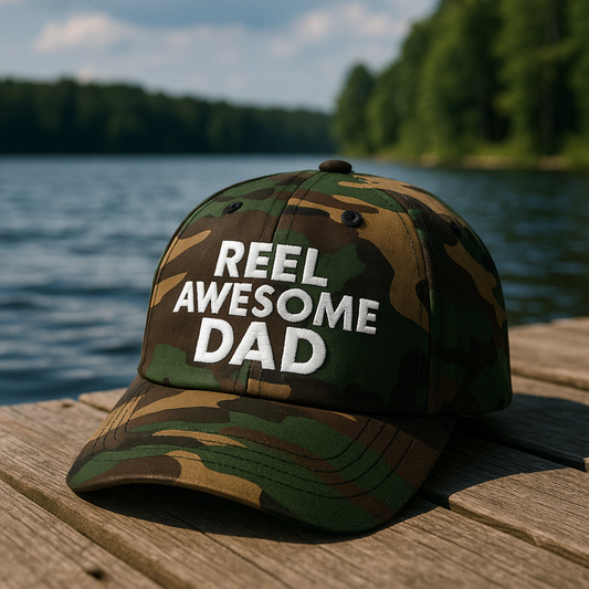 Reel Awesome Dad Cap - Perfect Gift for Dad, Casual Wear, Outdoor Activities, Birthday, Dad's Day