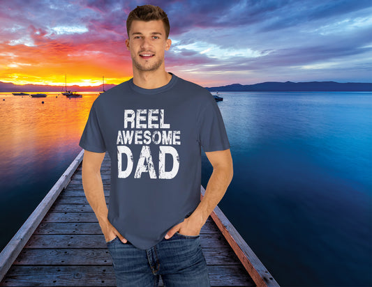 Reel Awesome Dad T-Shirt, Unisex Gift, Father's Day Tee, Casual Wear, Fishing Enthusiast Shirt, Dad Gift Idea
