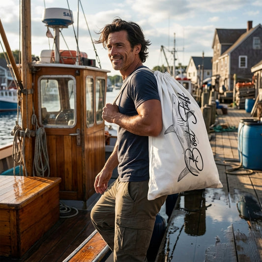 Laundry Bag — Coastal Shark 'Boat Stuff' Canvas Laundry Sack