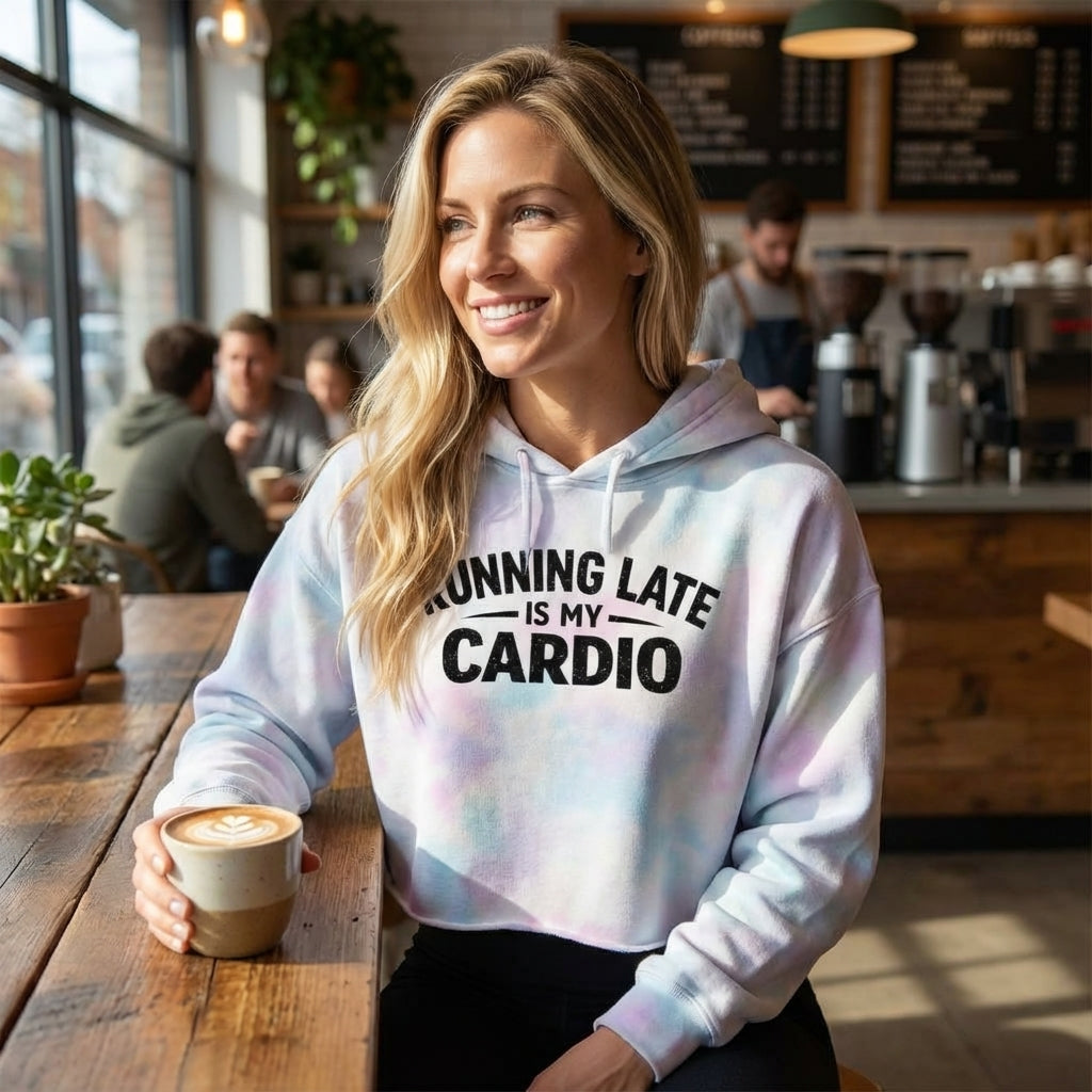 Running Late Is My Cardio Cropped Hoodie