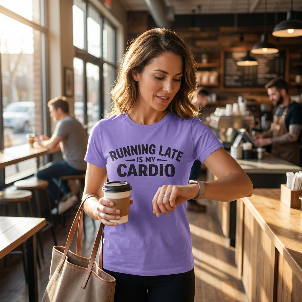 Running Late is my Cardio comfort colors shirt