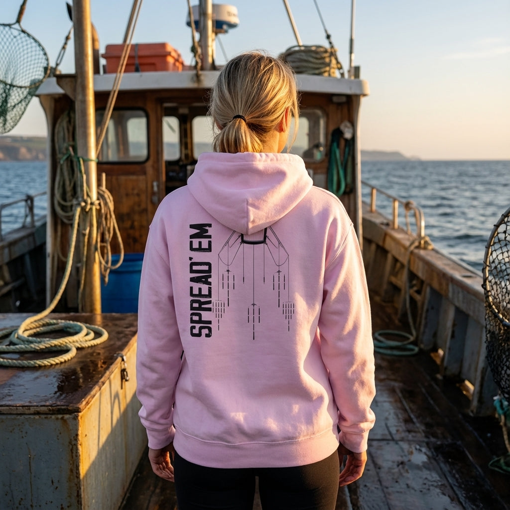 Tuna Fish Hoodie — 'SPREAD 'EM' Fishing Graphic Pullover