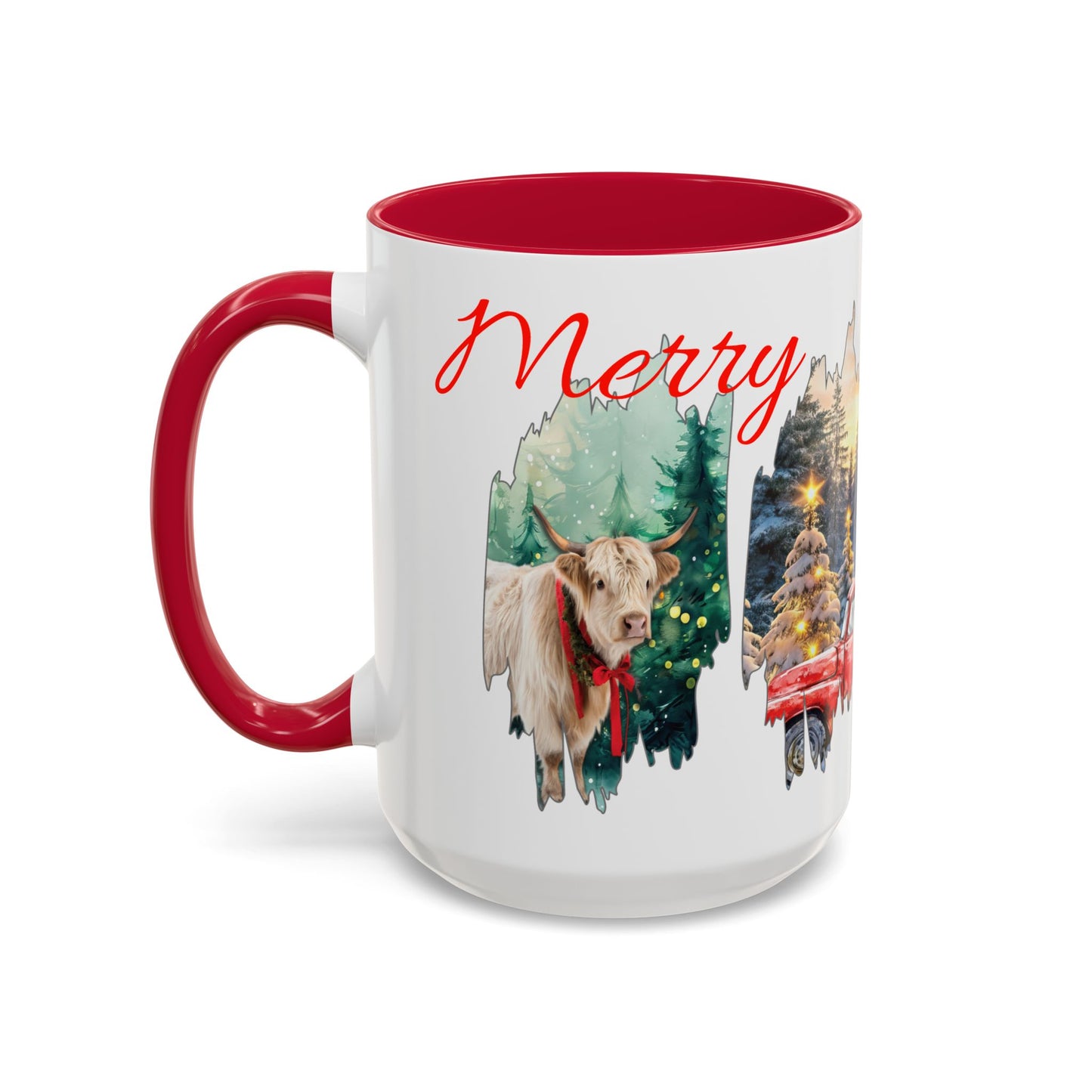 Christmas Collage Mug Highland cow (11oz/15oz)