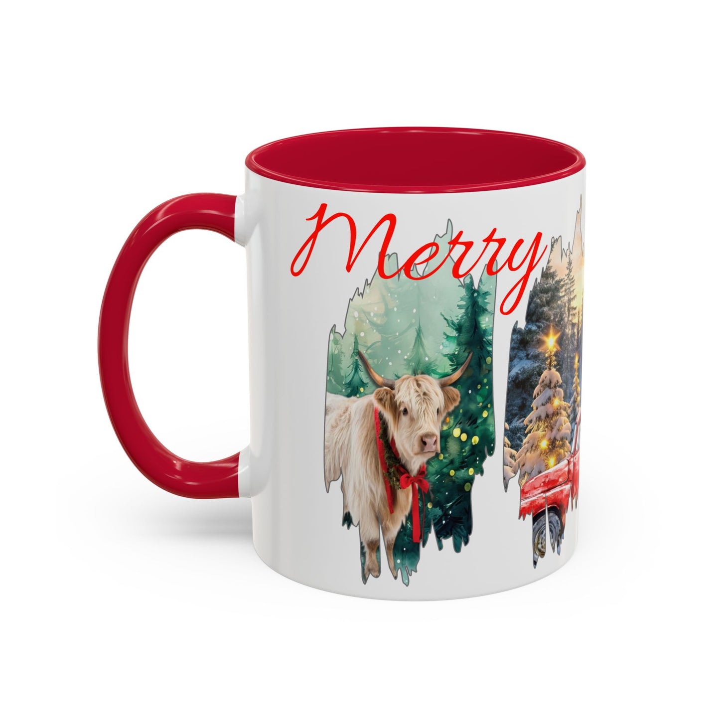 Christmas Collage Mug Highland cow (11oz/15oz)