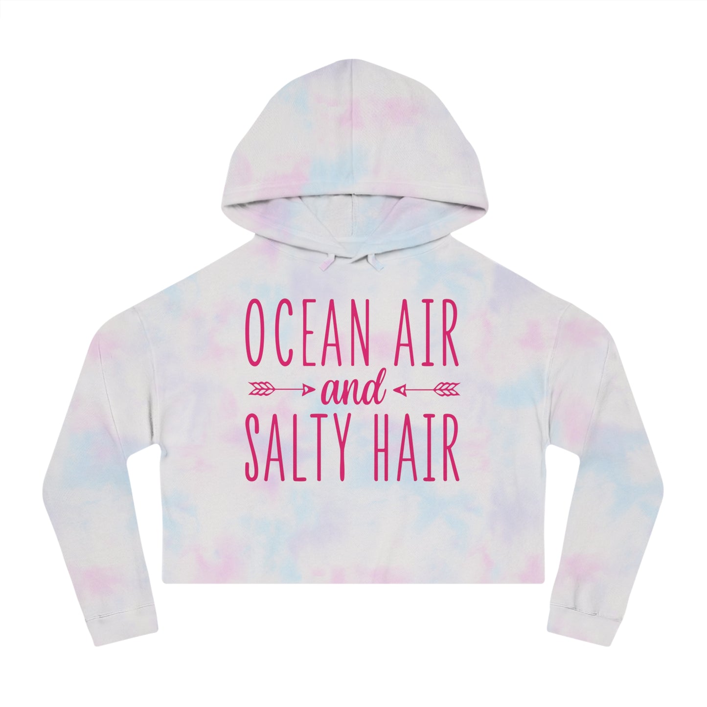 Woman's Cropped Hoodie - Ocean Air and Salty Hair -