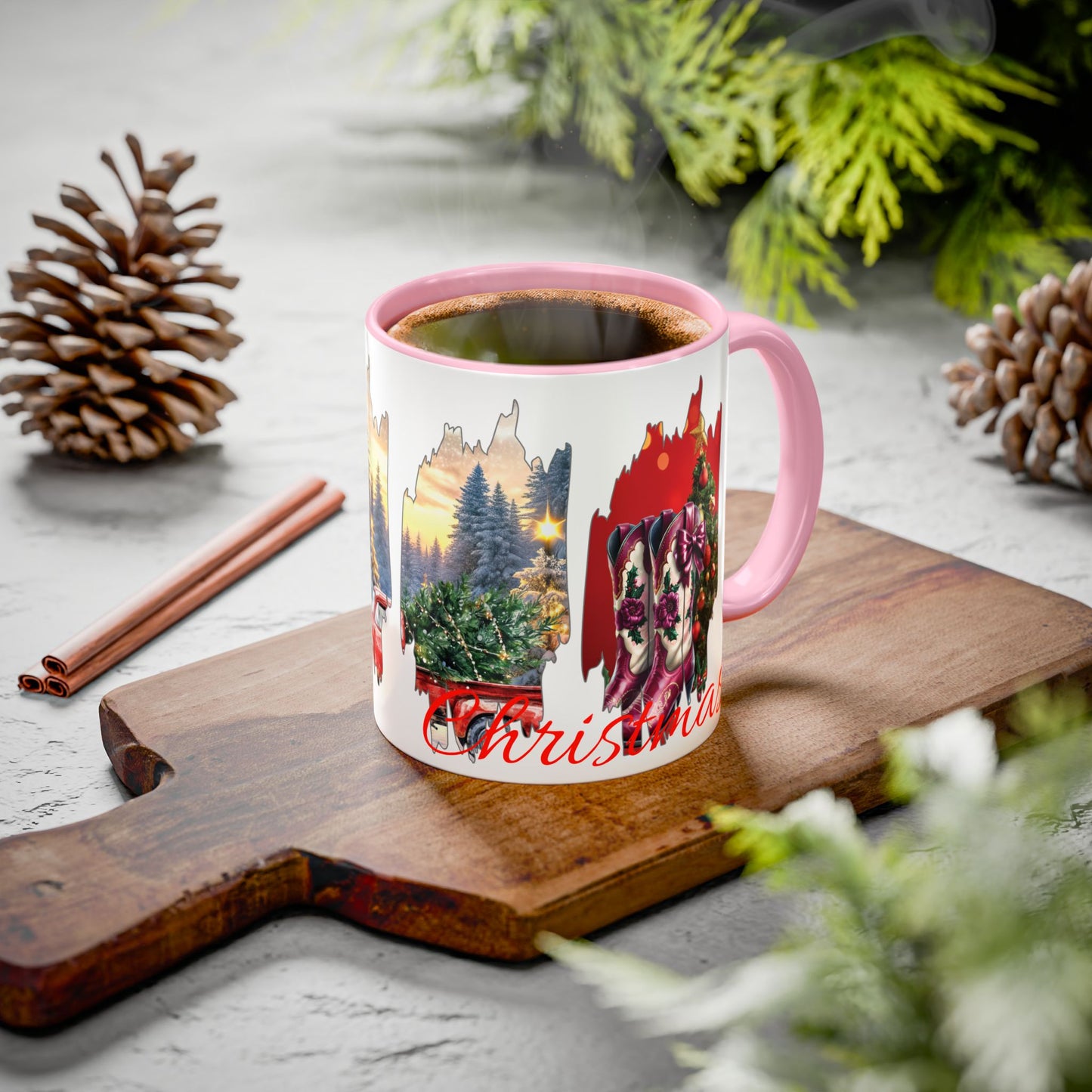 Christmas Collage Mug Highland cow (11oz/15oz)