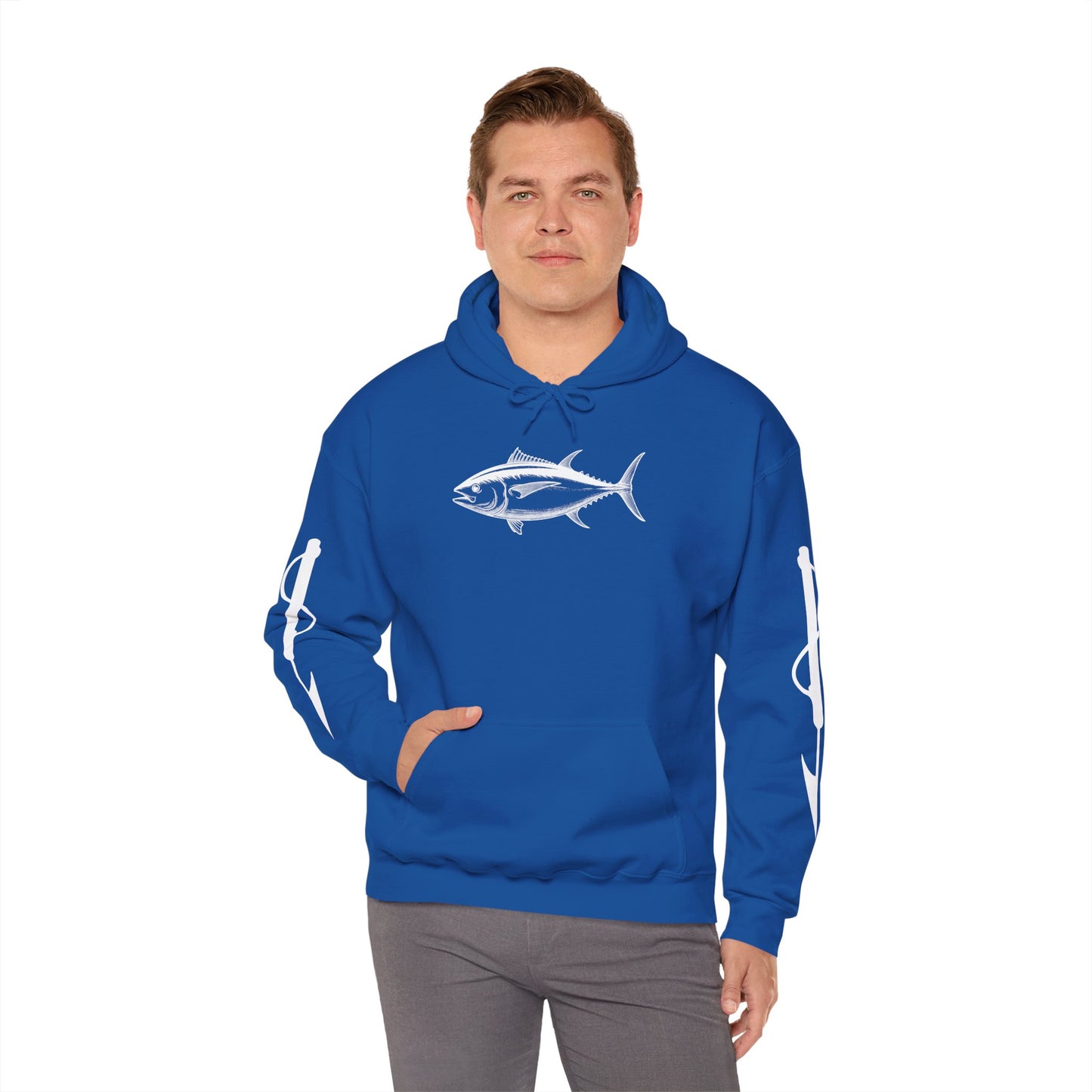 Vintage Tuna Illustration Fishing Hoodie