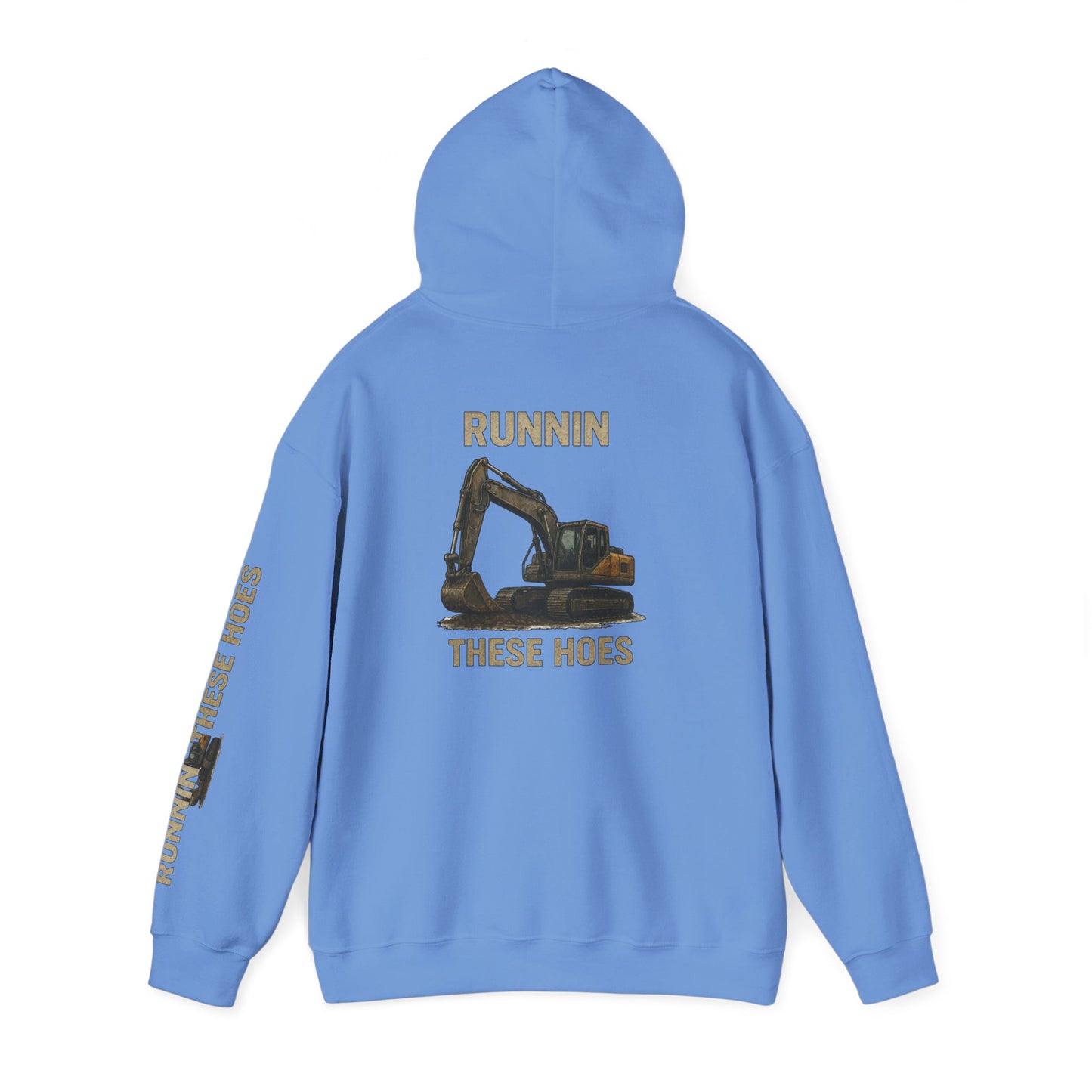 Running These Hoes Excavator Hoodie | Construction Graphic Hooded Sweatshirt